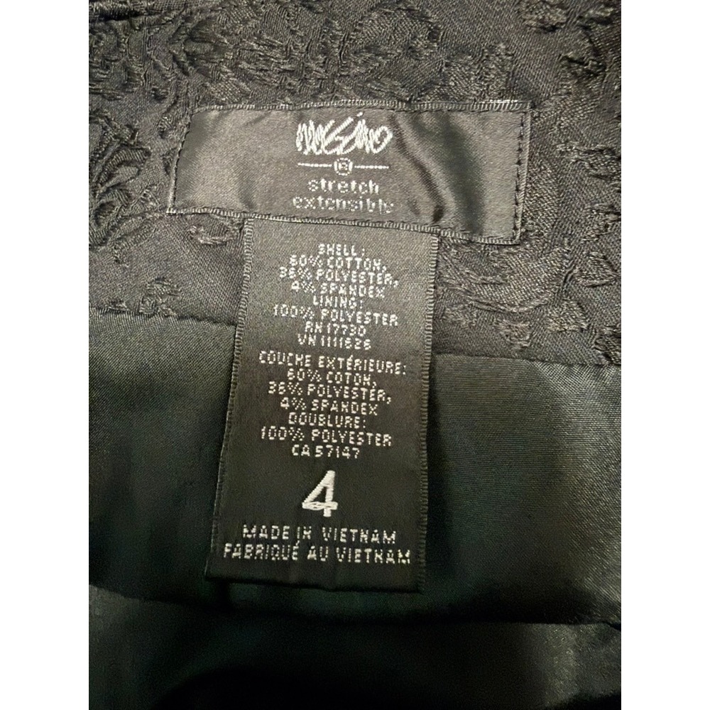 Vintage Mossimo Black Damask Jacquard Pencil Skirt Y2k Floral Brocade Size 4 - Picture 3 of 5